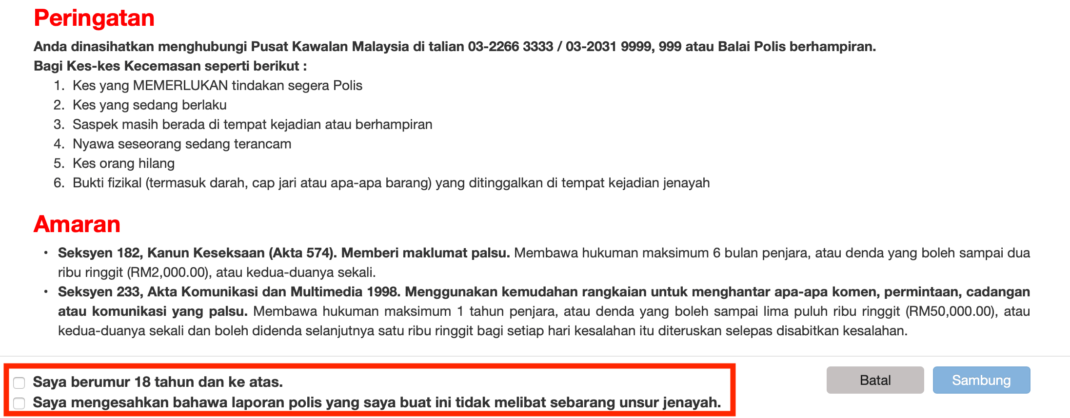 Cara Buat Report Polis Online