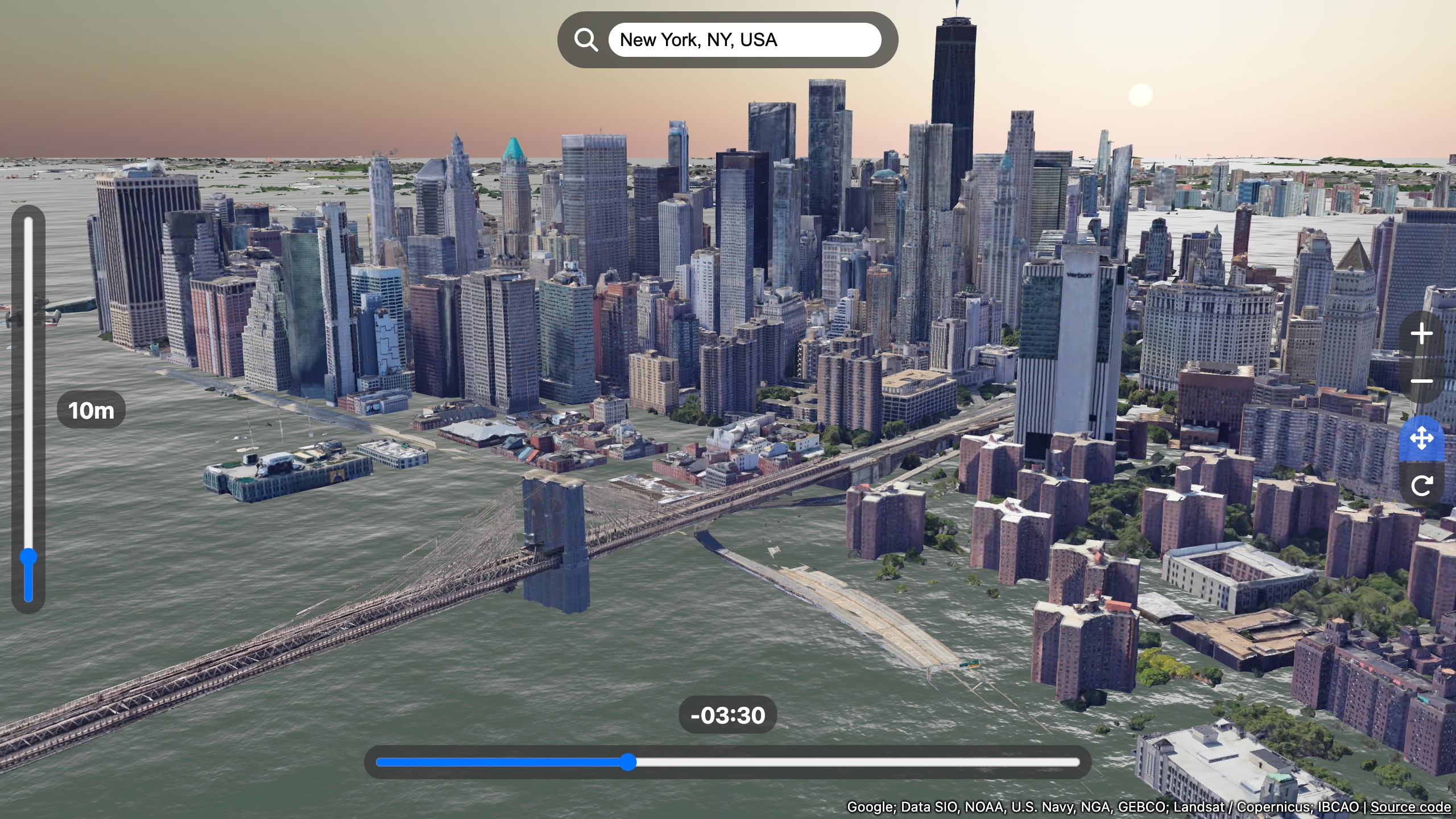 Sea Level Rise 3D Map