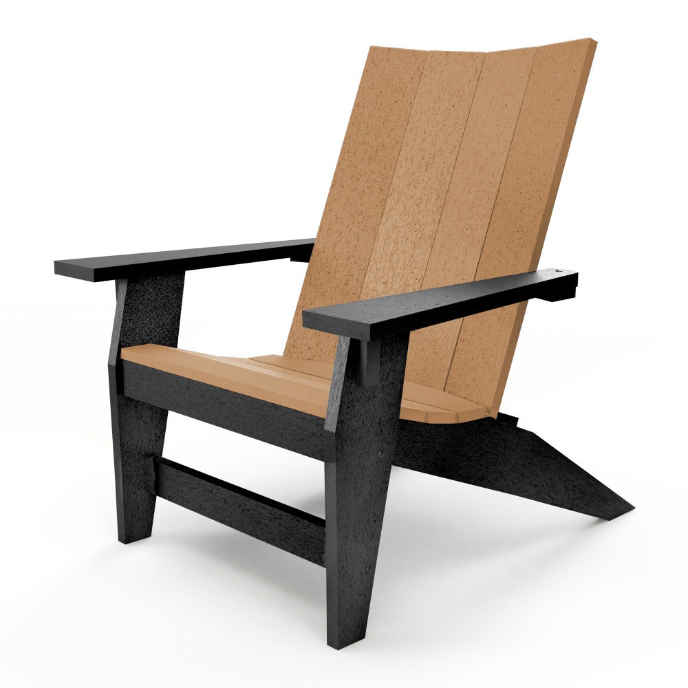 DURAWOOD® Modern Adirondack Chair Black and Cedar NHMAC1BLKCD