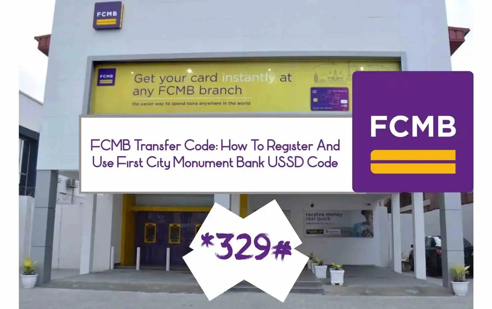 Transfer Code For FCMB without ATM card Register, Activate