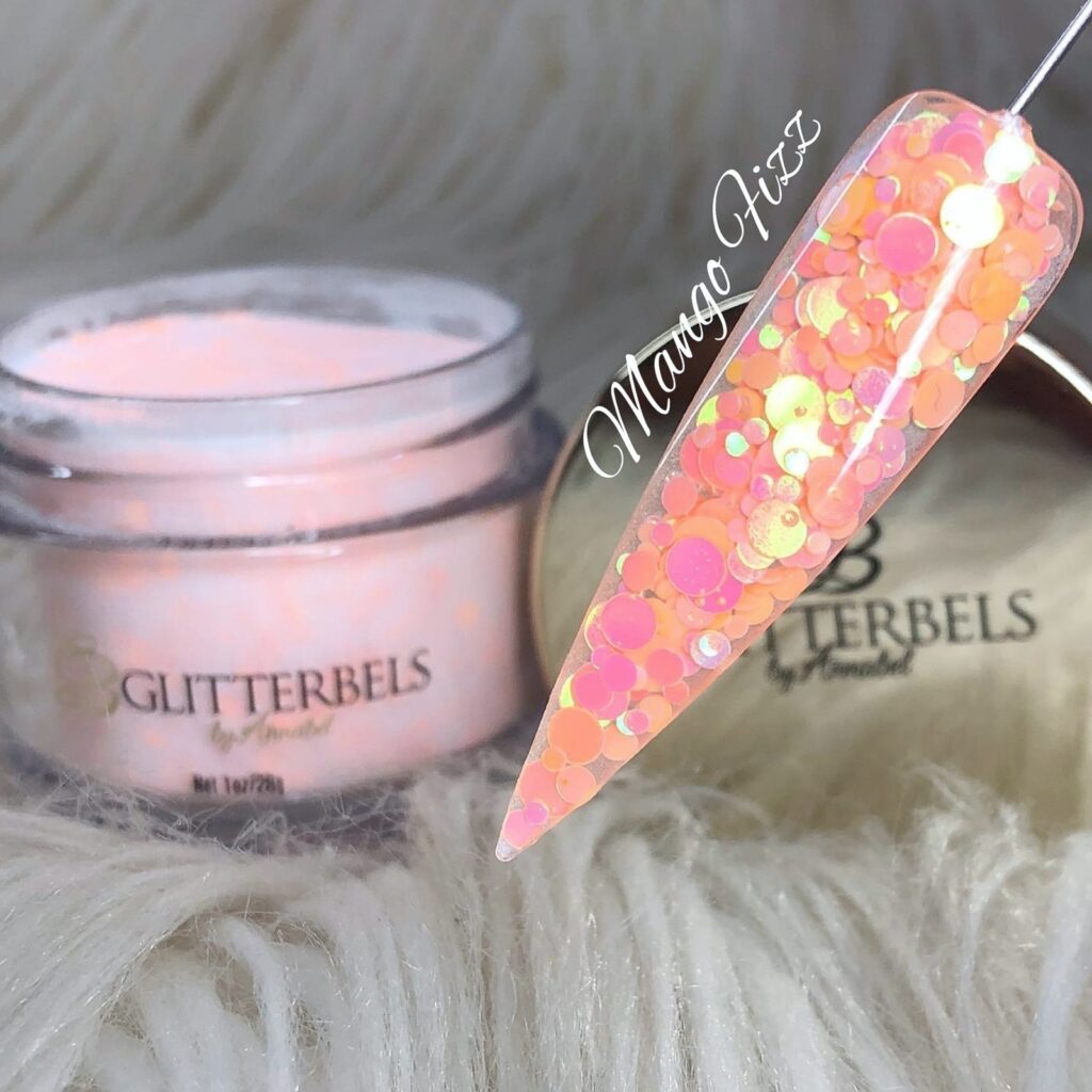 Glitterbels Acrylic Powder Mango Fizz 28gm Nail Addiction
