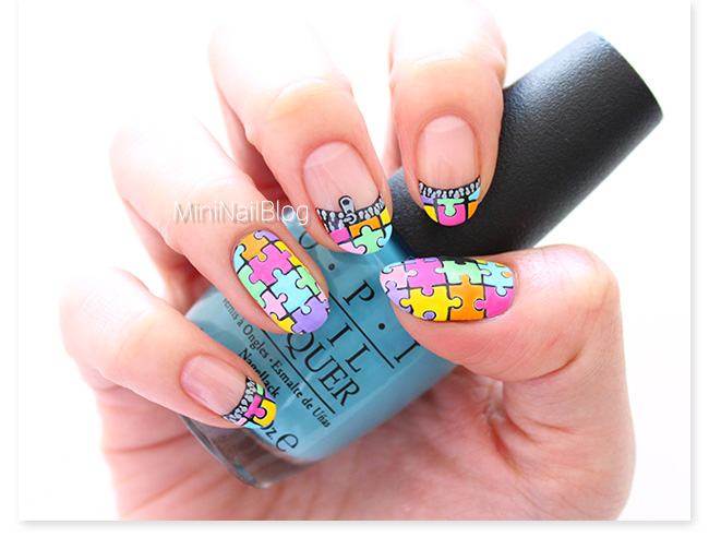 Jigsaw Puzzle Nail Art nailbees