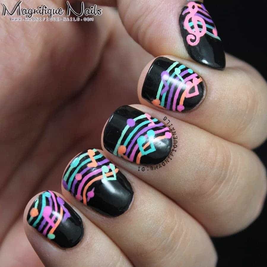 25 Coolest Music Note Nail Designs You'll Love NailDesignCode