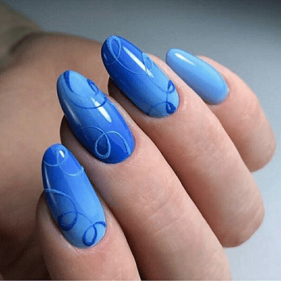 45 Dramatic Light Blue, Navy Blue & Royal Blue Nail Designs