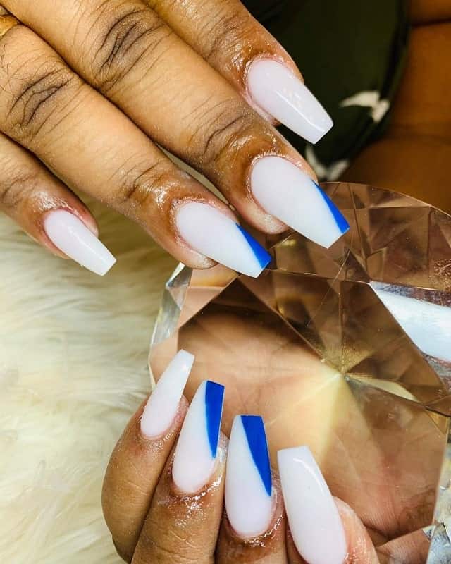 30 Graceful White Coffin Nails That Are Totally Edgy