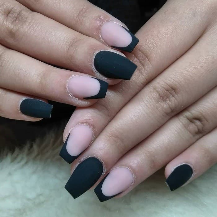 22 Best Matte Black Coffin Nails for 2021 NailDesignCode