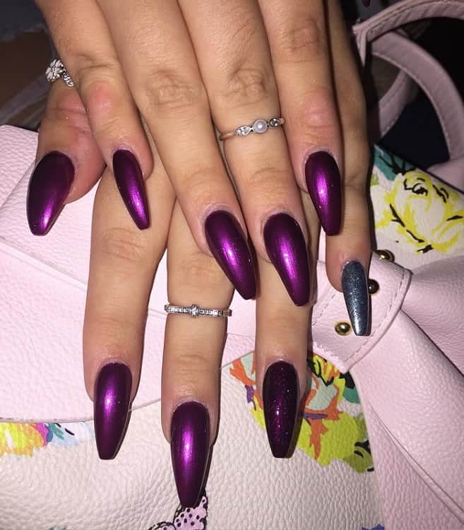 8 Prettiest Purple Coffin Nail Designs to Try in 2024 NailDesignCode