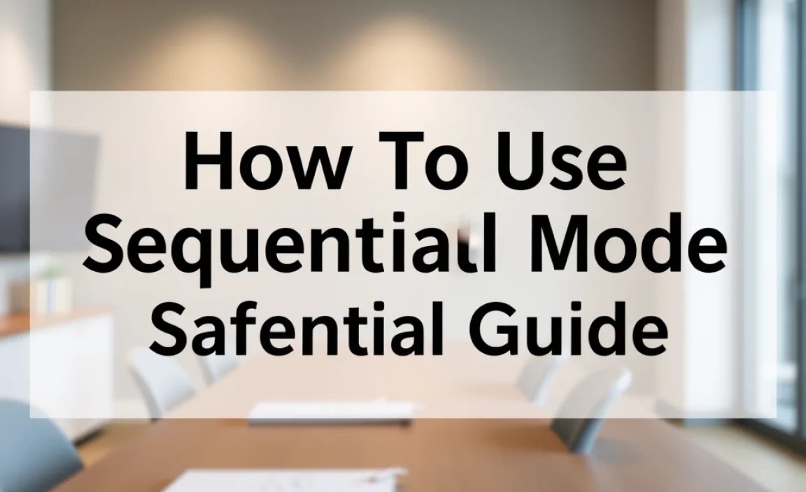 How To Use Sequential Mode Safely: Essential Guide