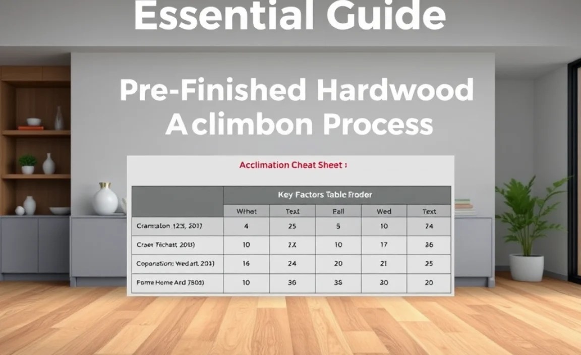Acclimation Cheat Sheet: Key Factors Table