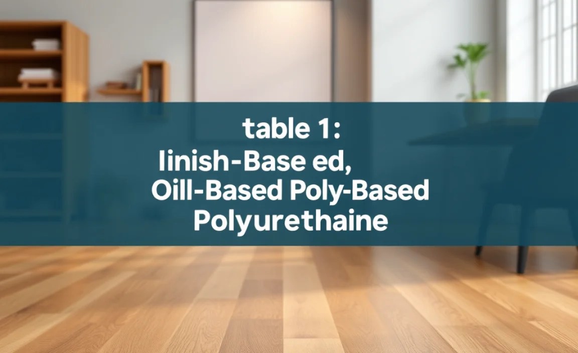 Table: Water-Based vs. Oil-Based Polyurethane