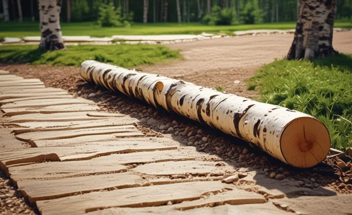Create Charm With Outdoor Birch Log Pathway Edging