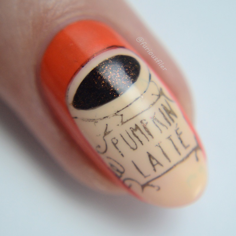 Pumpkin Spice Latte nail art by Furious Filer Nailpolis Museum of