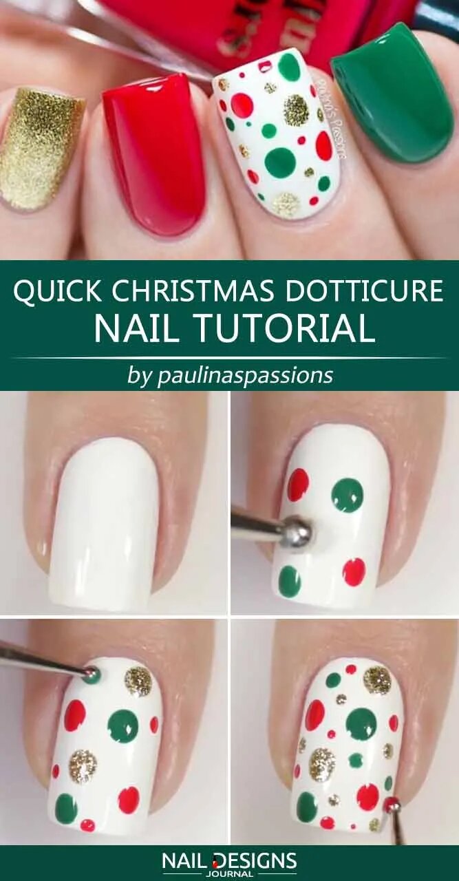 Quick Christmas Dotticure Nail Tutorial