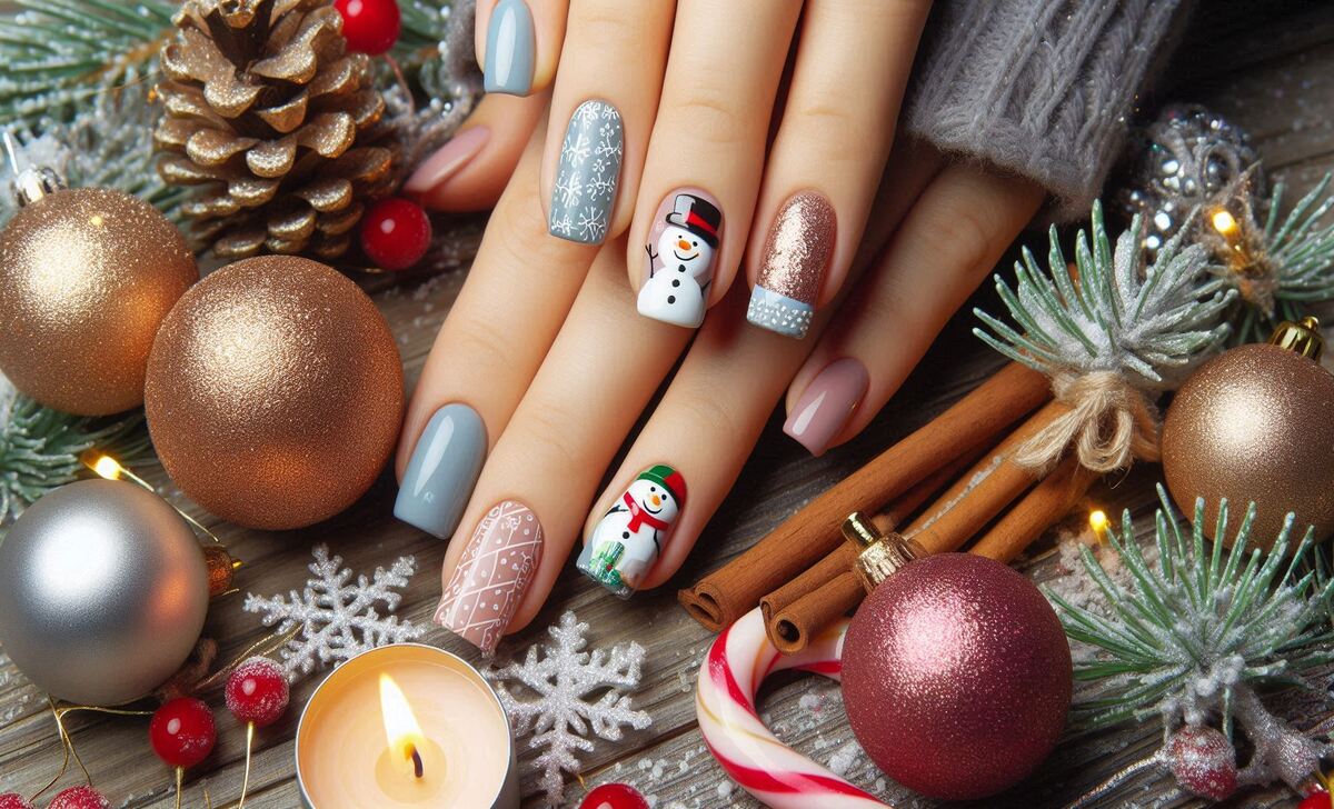 Accent Nails With Fun Holiday Details