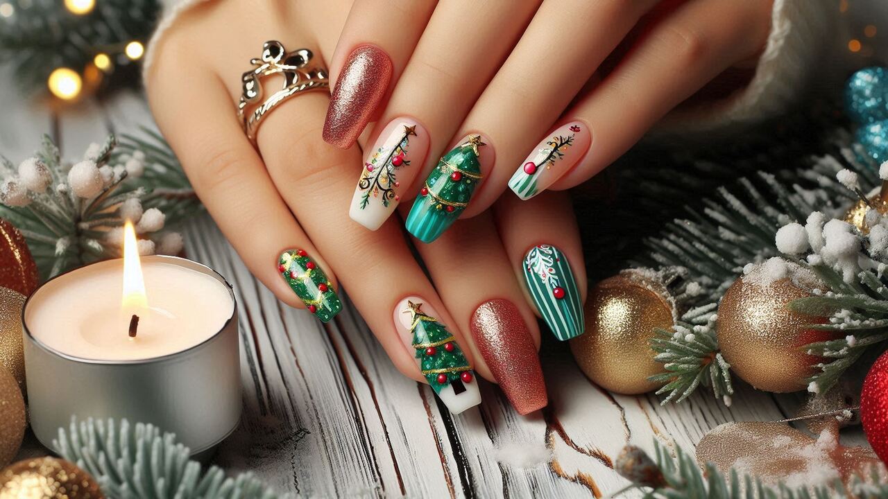 Christmas Tree Nails - Festive And Fun Designs