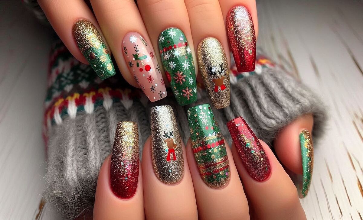 Glitter Nails For The Holidays