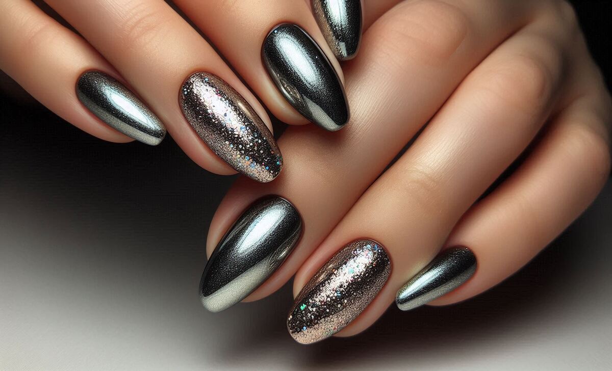 Metallic Accents With Subtle Glitter