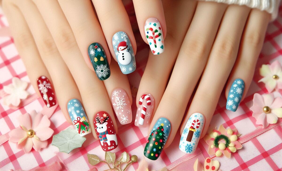 Press-On Christmas Nails