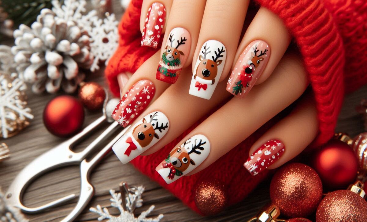 Reindeer Nail Art For The Holiday Season