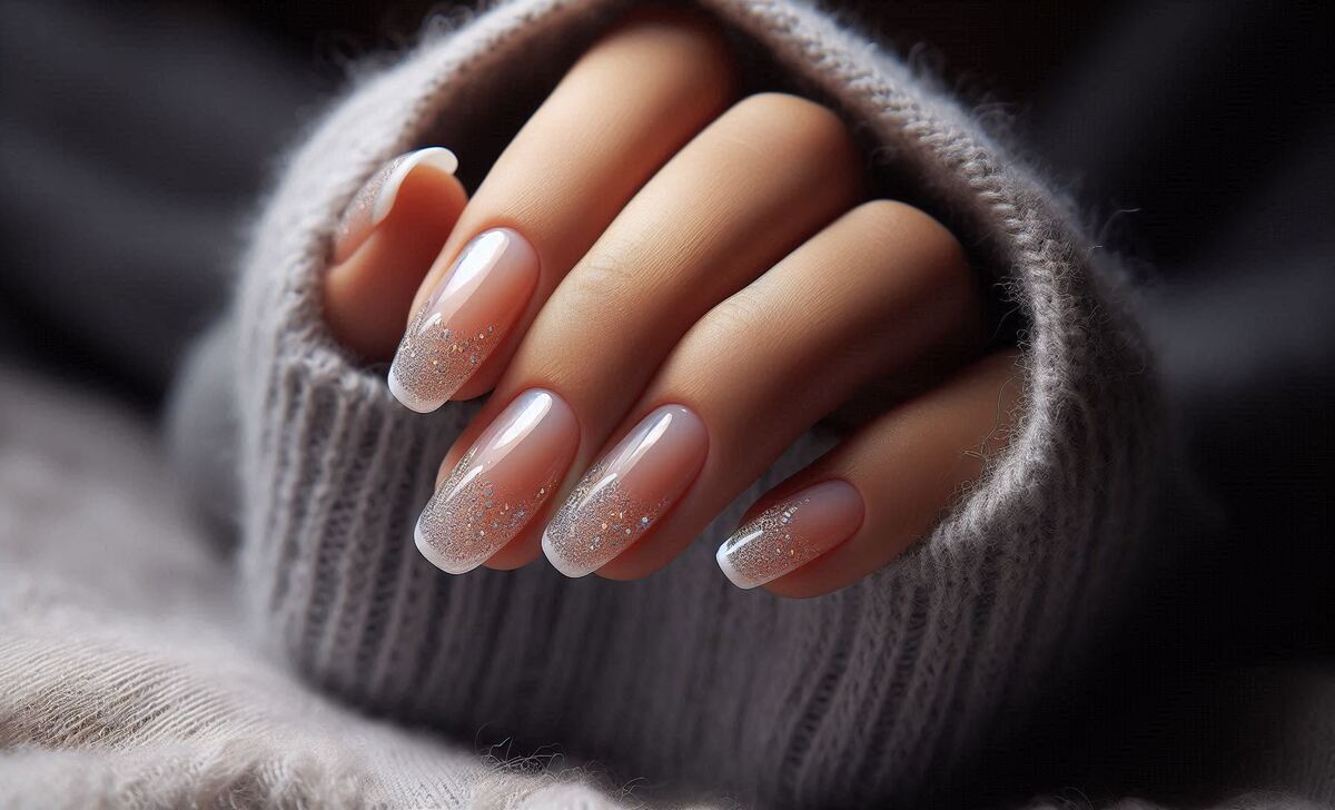 Subtle Glitter French Tips