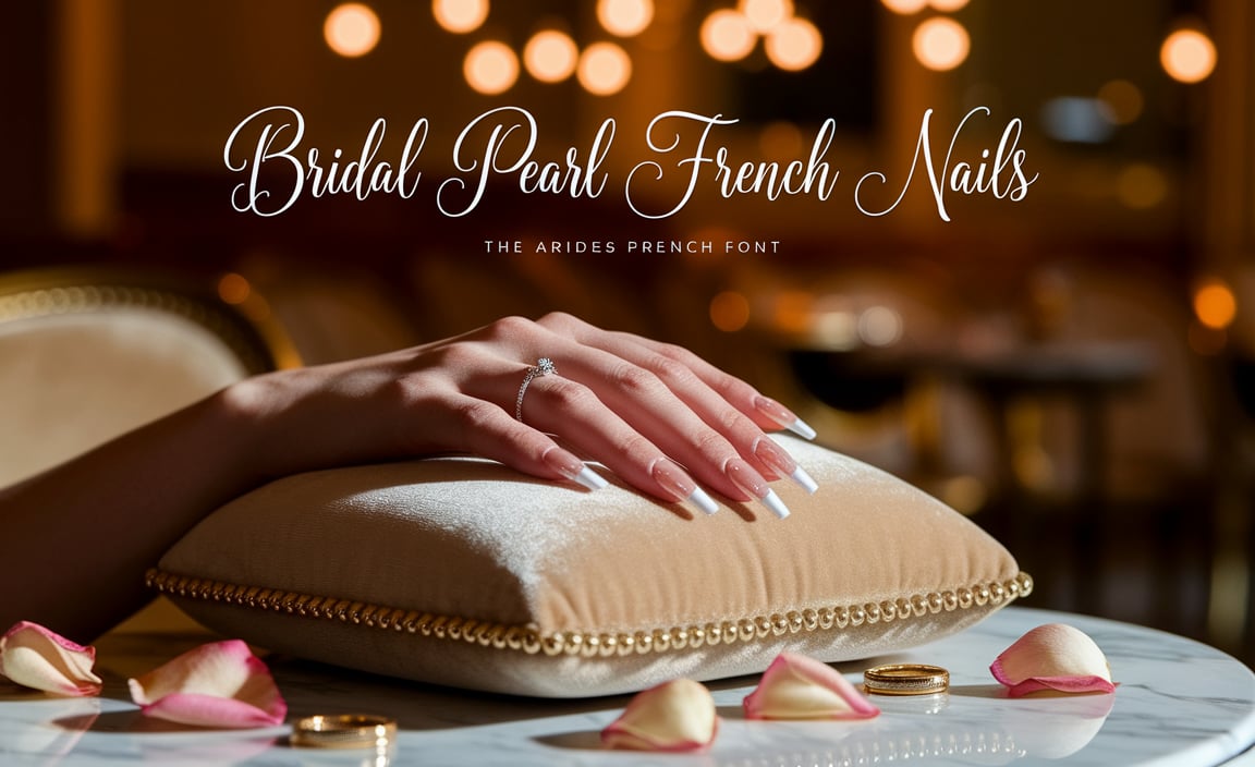 Bridal Pearl French Nails