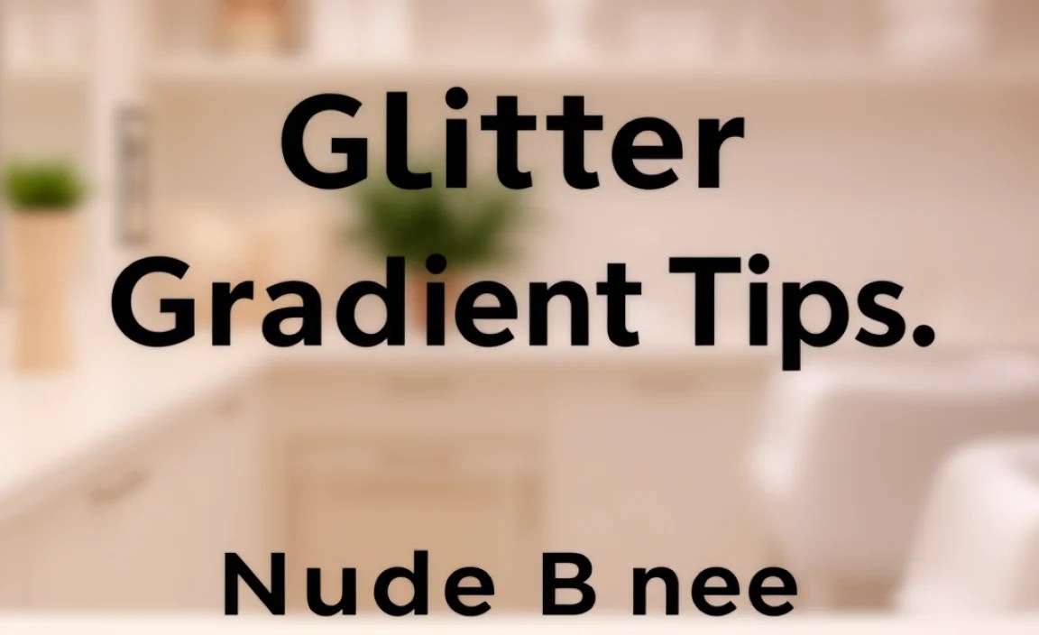 Glitter Gradient Tips: Stunning Nude Base