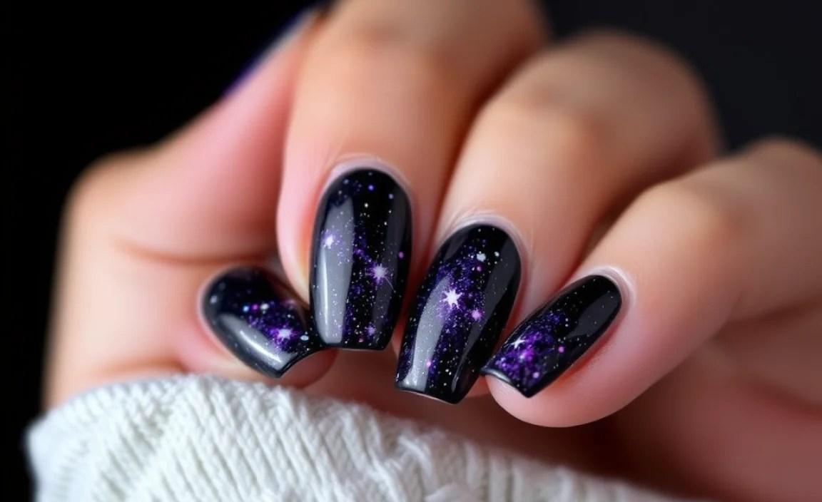 Step-by-Step: Creating a Basic Dark Galaxy Nail Design