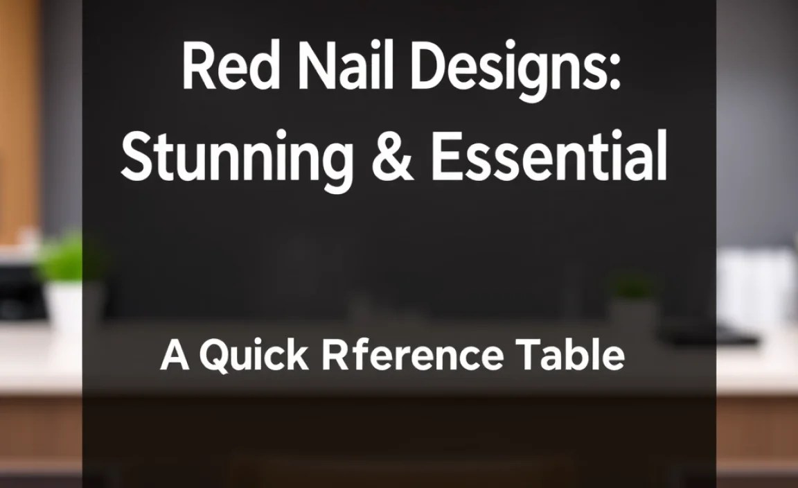Red Nail Designs: A Quick Reference Table