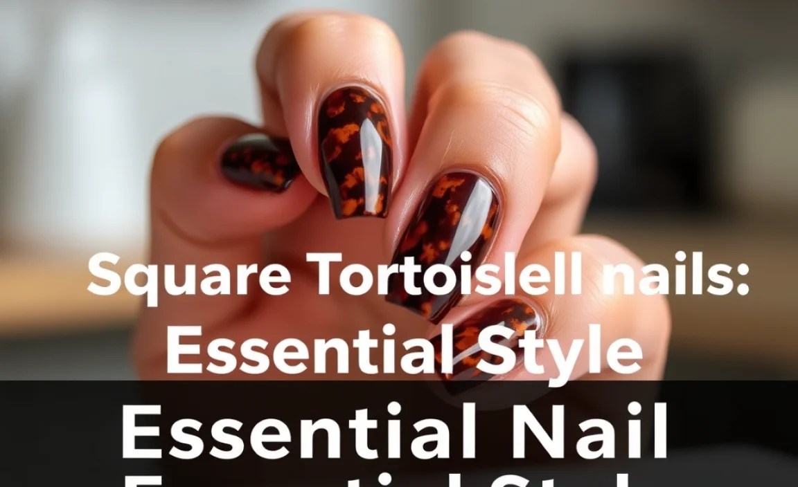 Square Tortoiseshell Nails: Essential Style