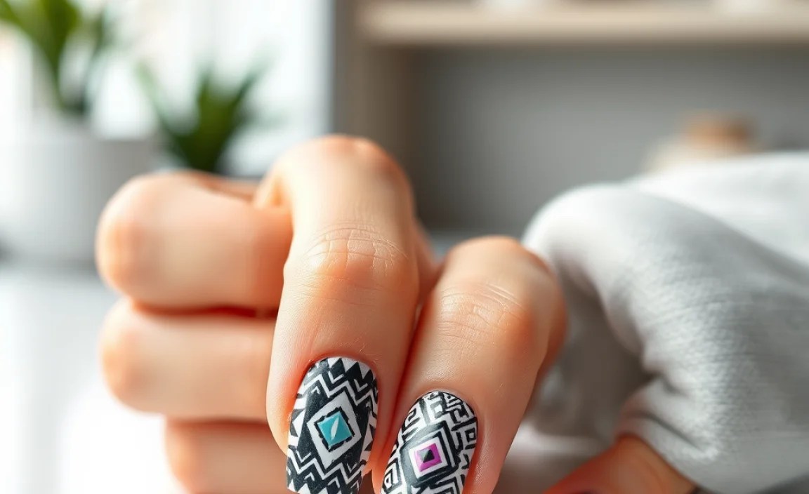 Table: Beginner-Friendly Aztec Nail Design Examples