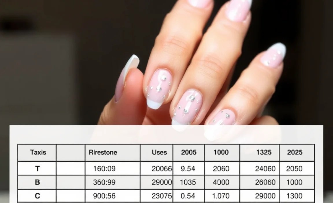 Table: Rhinestone Sizes and Uses
