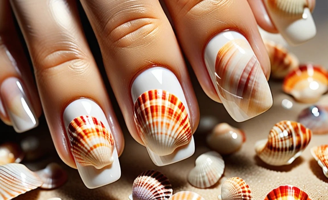 Shell Nail Design With Seashell Decals: Stunningly Easy 7 Comparing Application Methods: Decals vs. Freehand