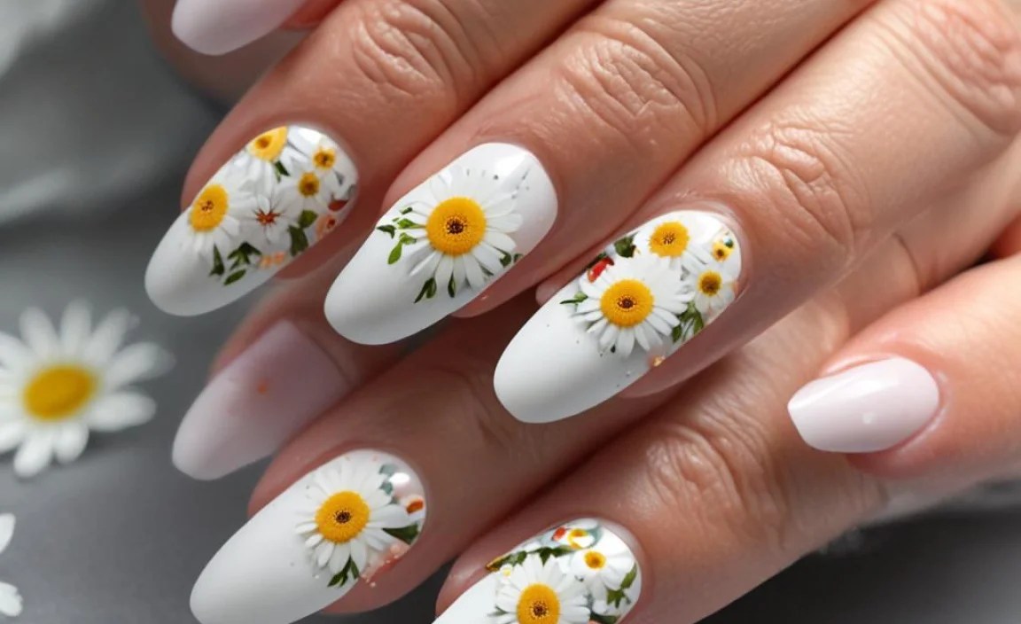Stunning Daisy Nail Designs For A Fresh Floral Look 2 Daisy Nail Designs
