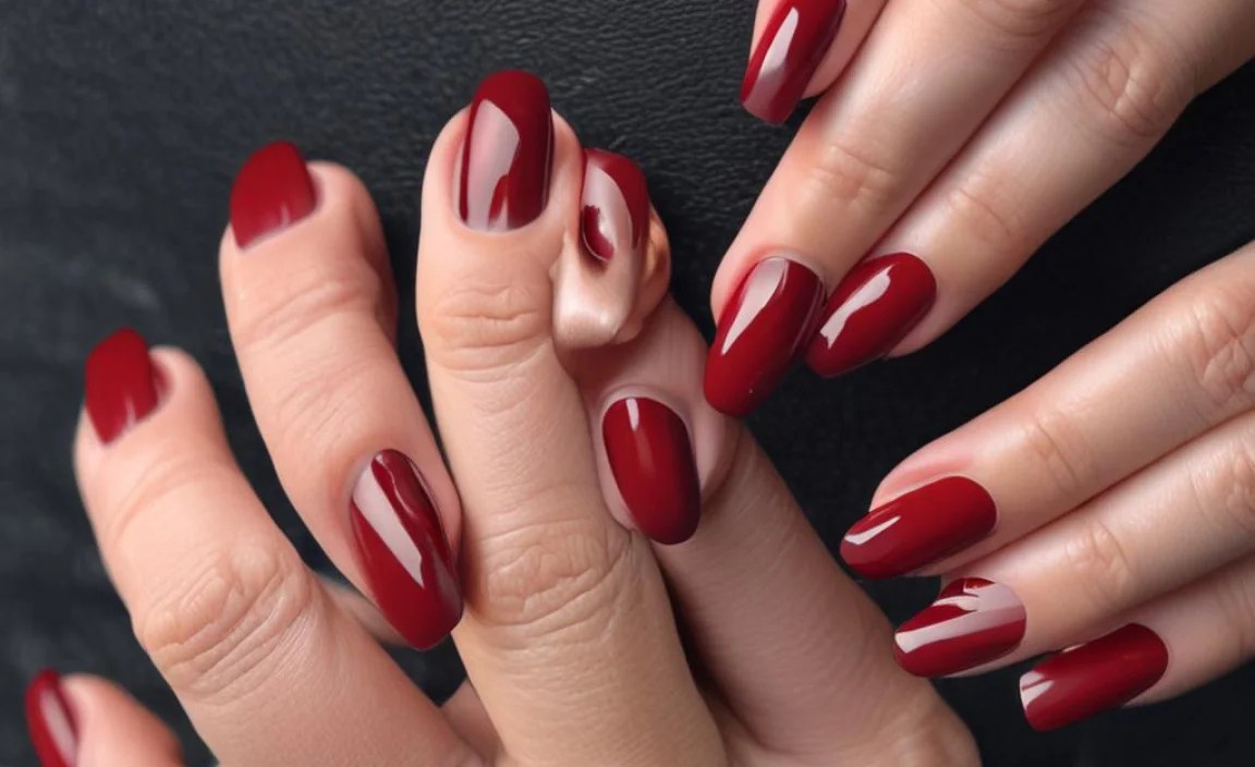 Stunning Dark Red French Nails: Style Tips & Design Ideas! 2 Dark Red French Nails
