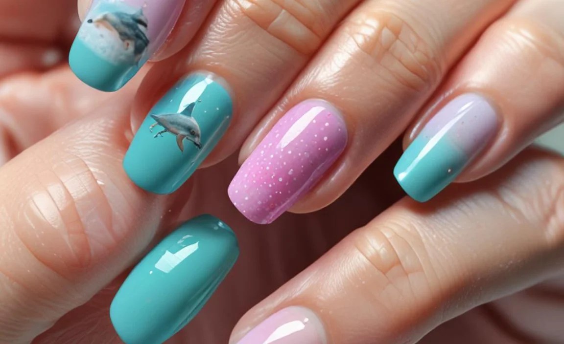 Dolphin Nail Designs: Splash Into Stylish Summer Nails! 2 Dolphin Nail Designs