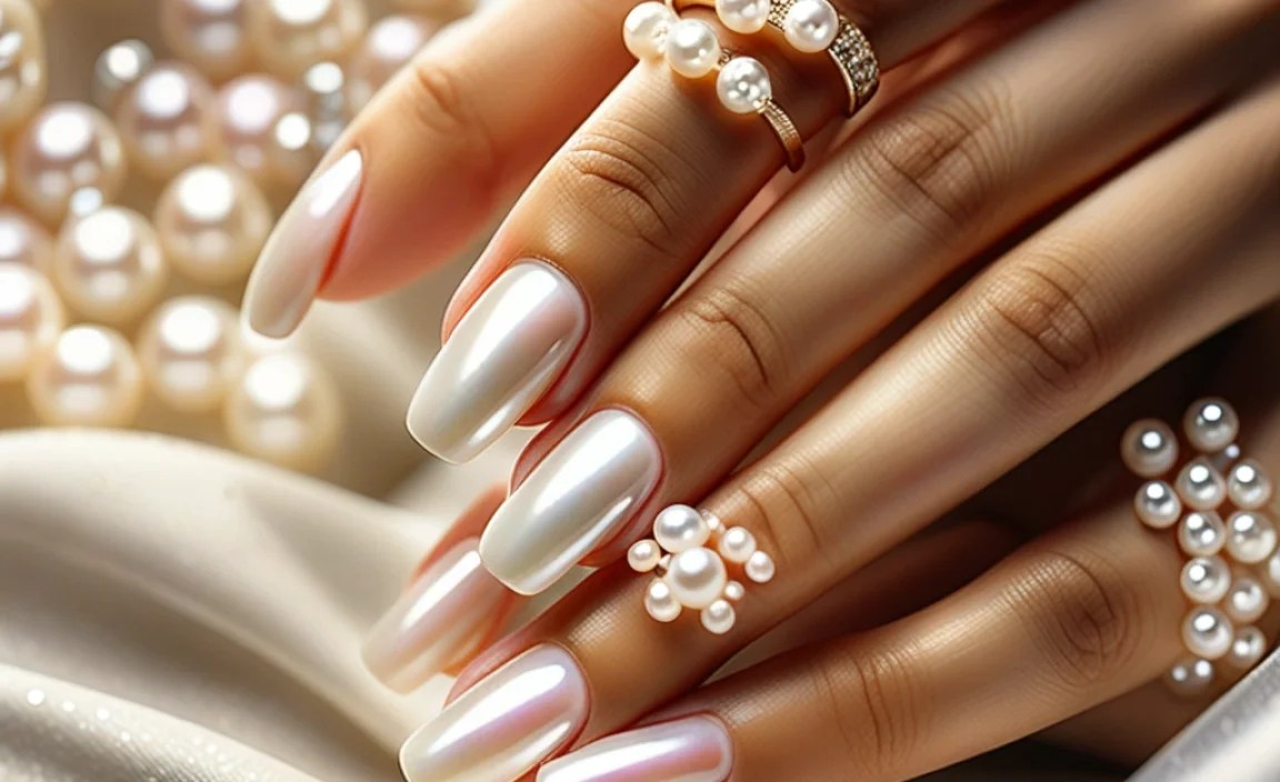 Stunning Engagement Pearl Nails For Your Special Day! 2 Engagement Pearl Nails