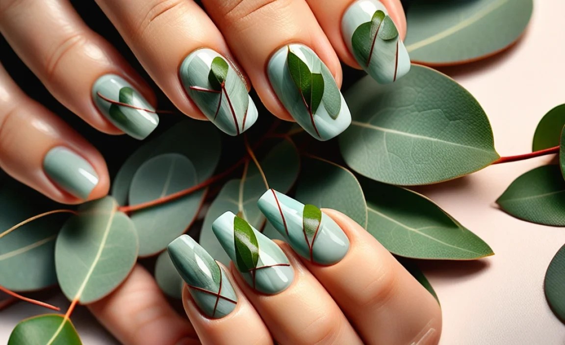 Stunning Eucalyptus Nail Art Ideas For Trendy Manicures 2 Eucalyptus Nail Art
