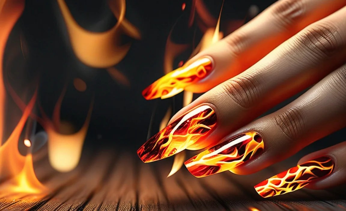 Stunning Fire Nail Designs To Ignite Your Style! 2 Fire Nail Designs
