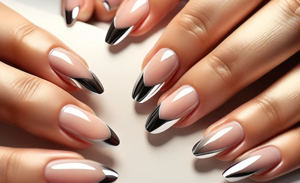 Stunning French Nails With Chrome Tips: Trendy Styles 1 French Nails With Chrome Tips: Elevate Your Nail Game