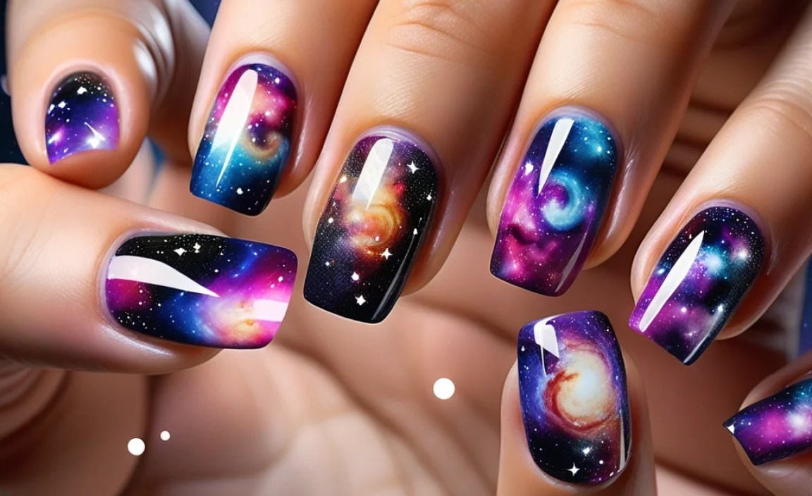 Stunning Galaxy Nail Designs For Your Next Mani! 2 Galaxy Nail Designs