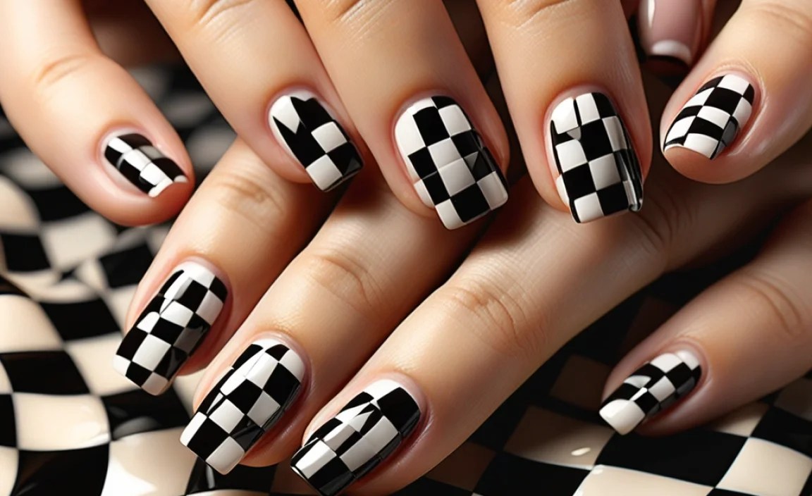 Innovative Checkered Nail Design Variations