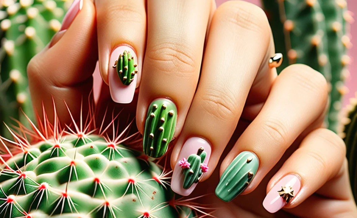 Stunning Cactus Nail Designs You'Ll Adore This Season 3 Popular Cactus Nail Design Ideas
