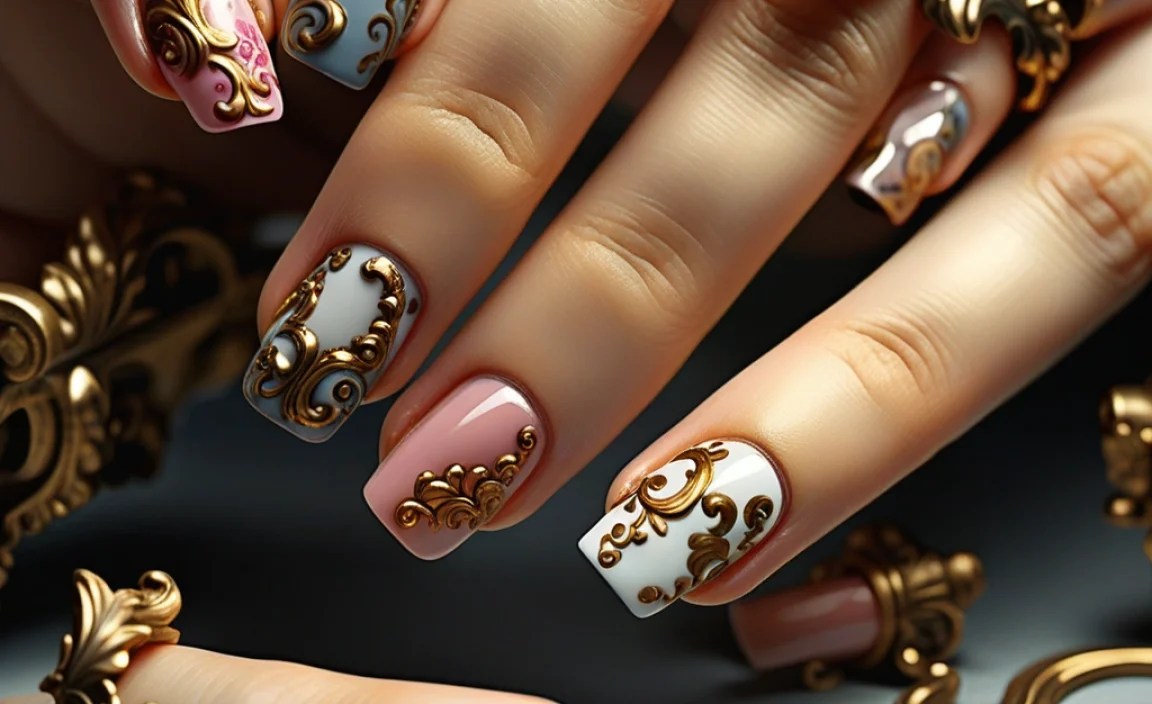 Baroque Style Nail Art: Essential Stunning Designs 4 Simplified Baroque Nail Art Techniques