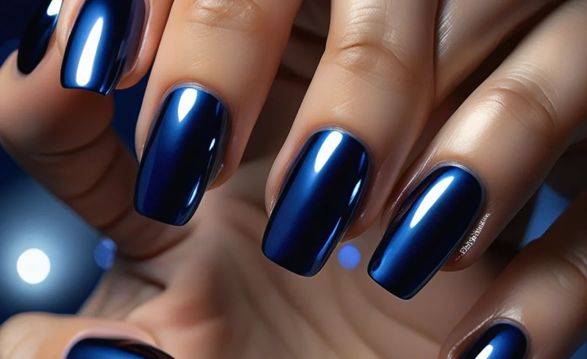 Step-by-Step: Achieving Your Deep Blue Moonlight Chrome Nails