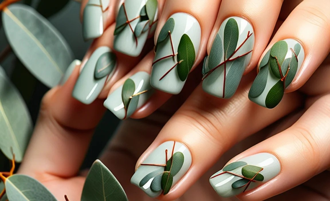 Stunning Eucalyptus Nail Art Ideas For Trendy Manicures 5 Step-by-Step Guide to Creating Eucalyptus Nail Art