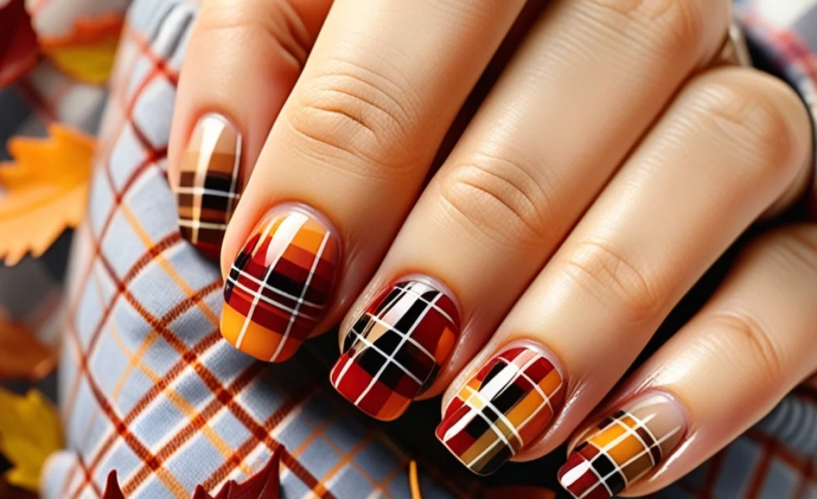 Autumn Plaid French Nails: Trendy Fall Nail Art Ideas 3 Tools and Materials Needed
