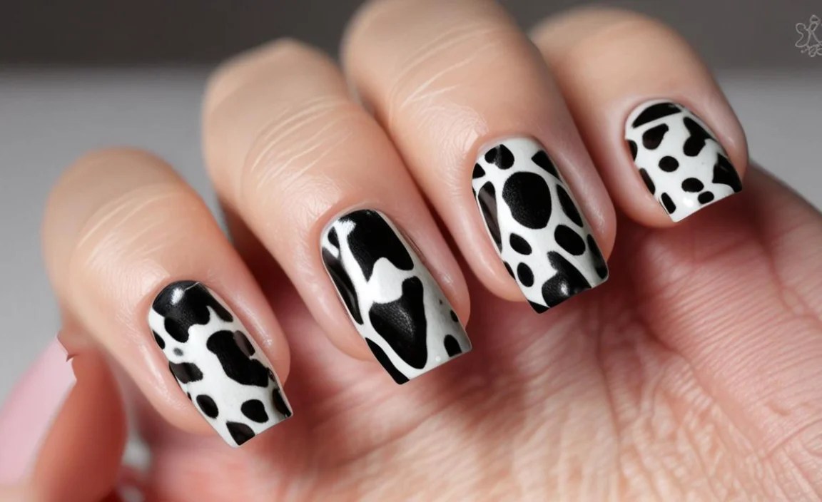 Trendy Almond Cow Print Nails: Get The Look Now! 4 Step-by-Step Tutorial for Creating Almond Cow Print Nails