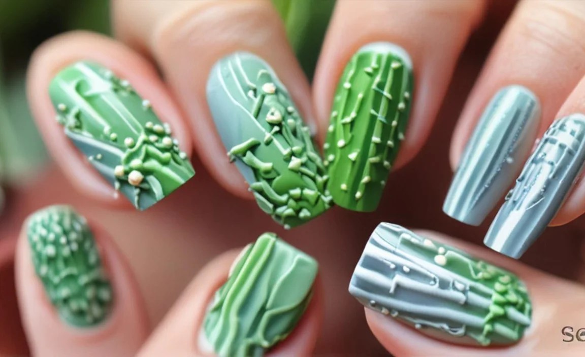 Cactus Succulent Nails: Essential Stunning Designs 3 Beginner-Friendly Cactus Nail Designs