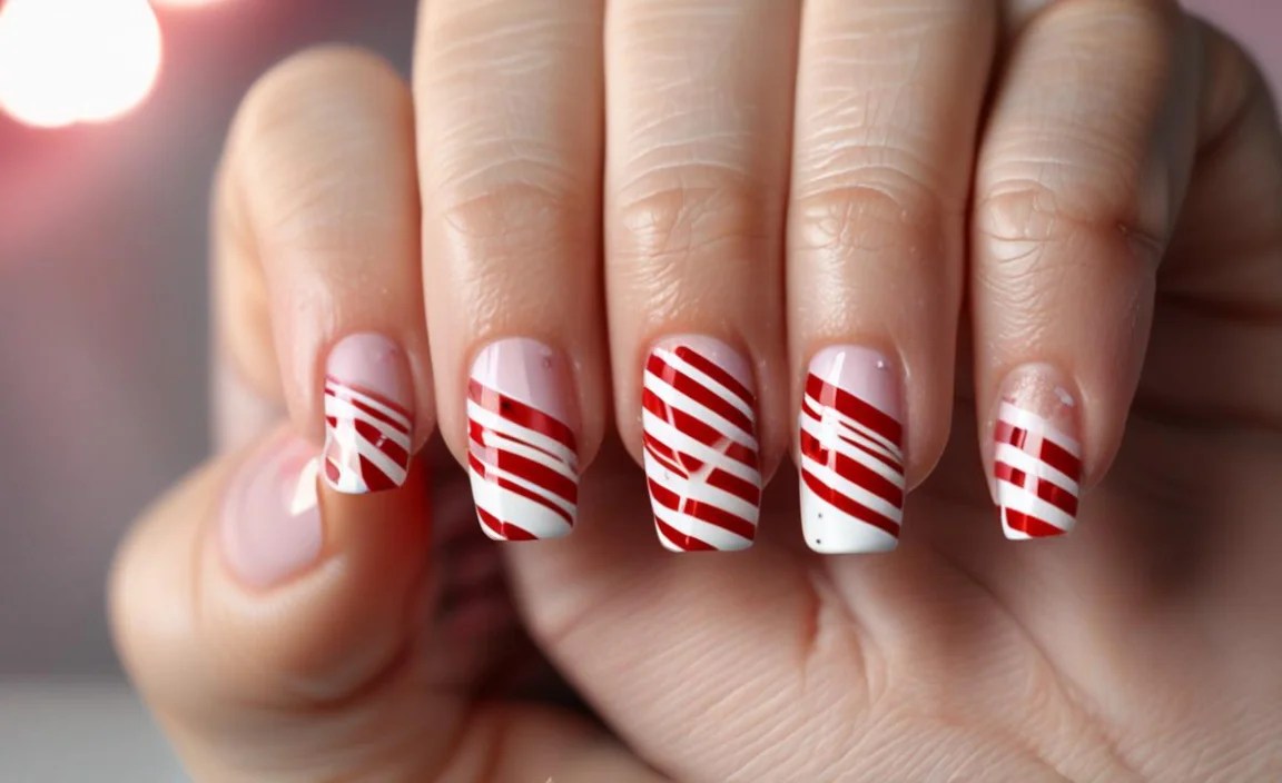 Festive Candy Cane Nail Designs For A Fun Holiday Look! 5 DIY Candy Cane Nail Designs