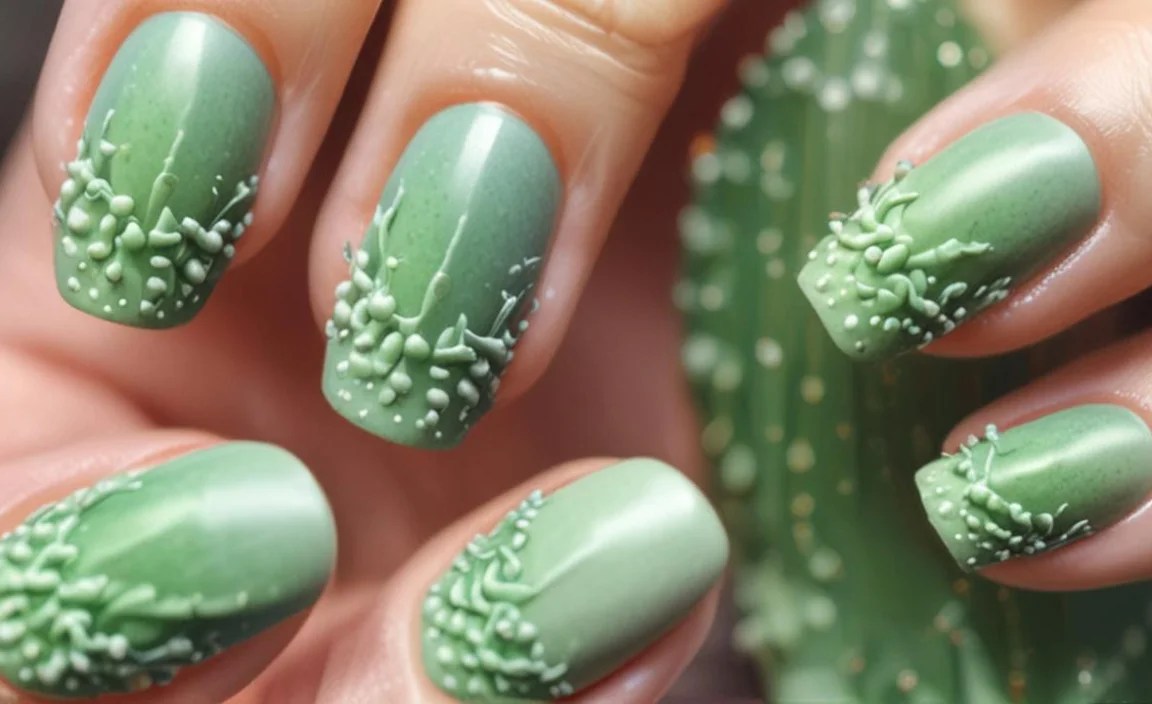Cactus Succulent Nails: Essential Stunning Designs 4 Intermediate Cactus & Succulent Nail Designs